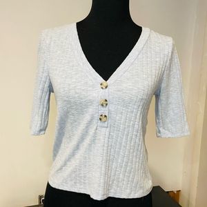 Arizona Jeans Light Blue V-Neck Short Sleeve Top S:L